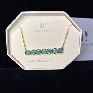 BP Threaded Like Thoughts Necklace Aqua Blue Ice Crystal  (NK61923)